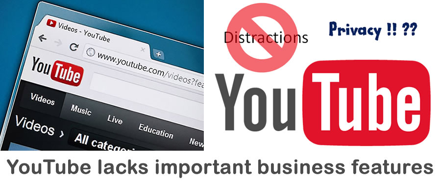 YouTube lacks important business features